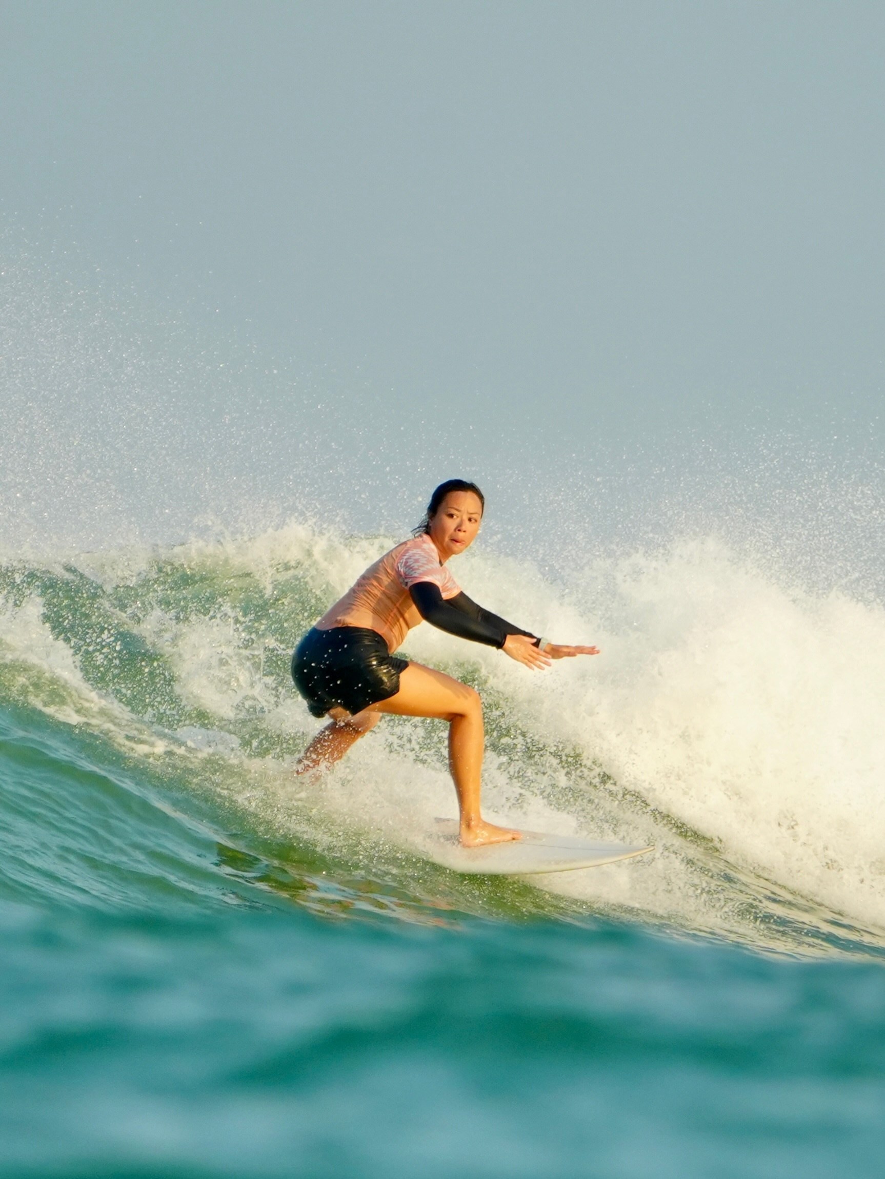Surfer on a clean wall at Airport Right